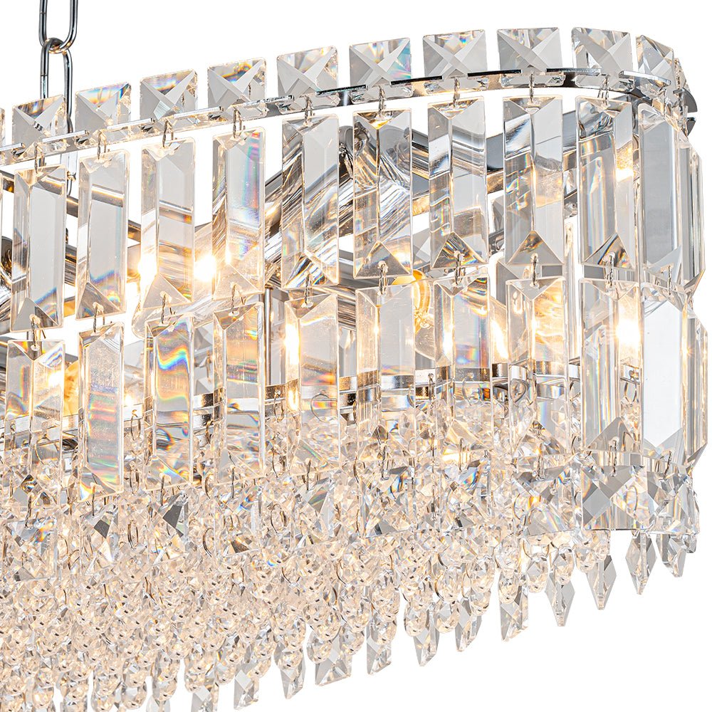 10-Light Oversized Oval Crystal Chandelier