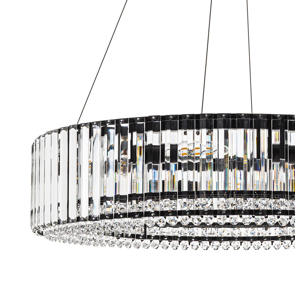 8-Light Round Drum Crystal Chandelier