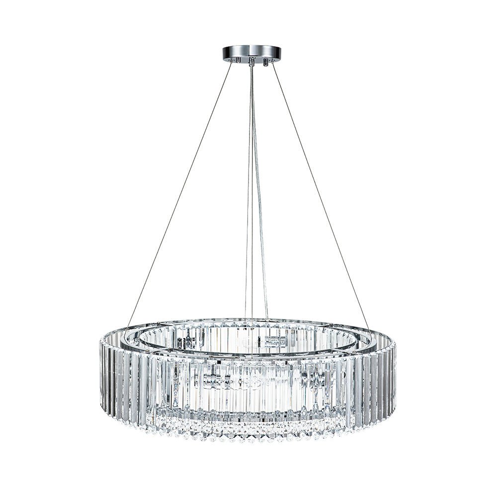 8-Light Round Drum Crystal Chandelier