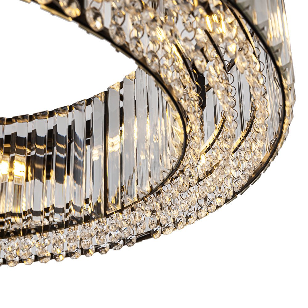 8-Light Round Drum Crystal Chandelier