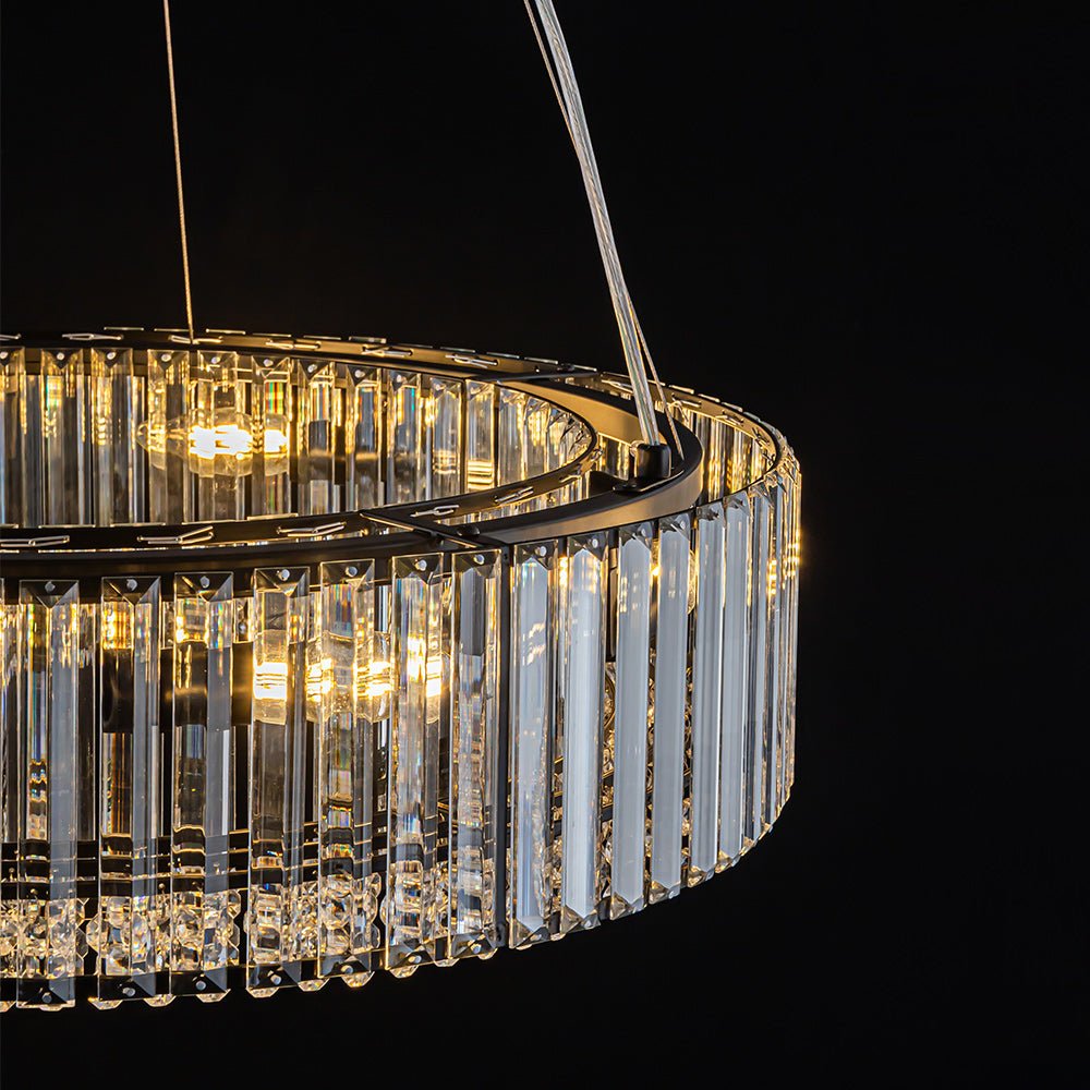 8-Light Round Drum Crystal Chandelier