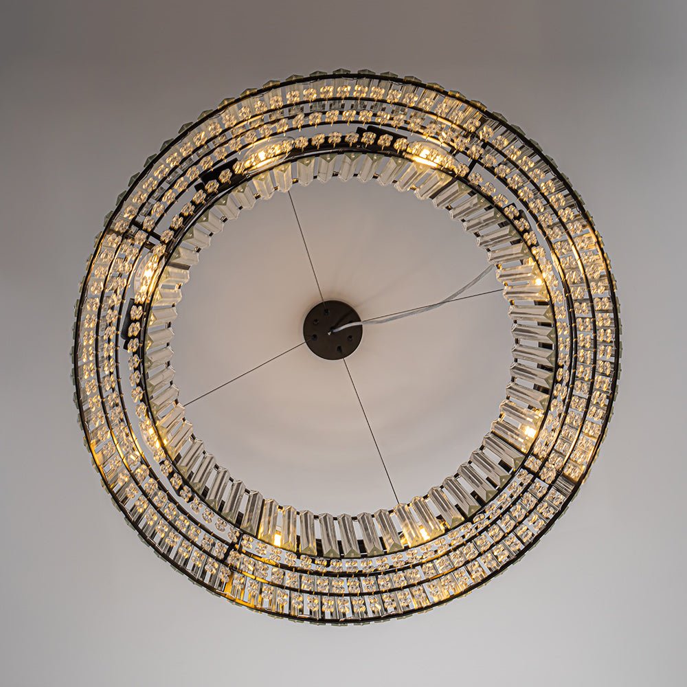 8-Light Round Drum Crystal Chandelier