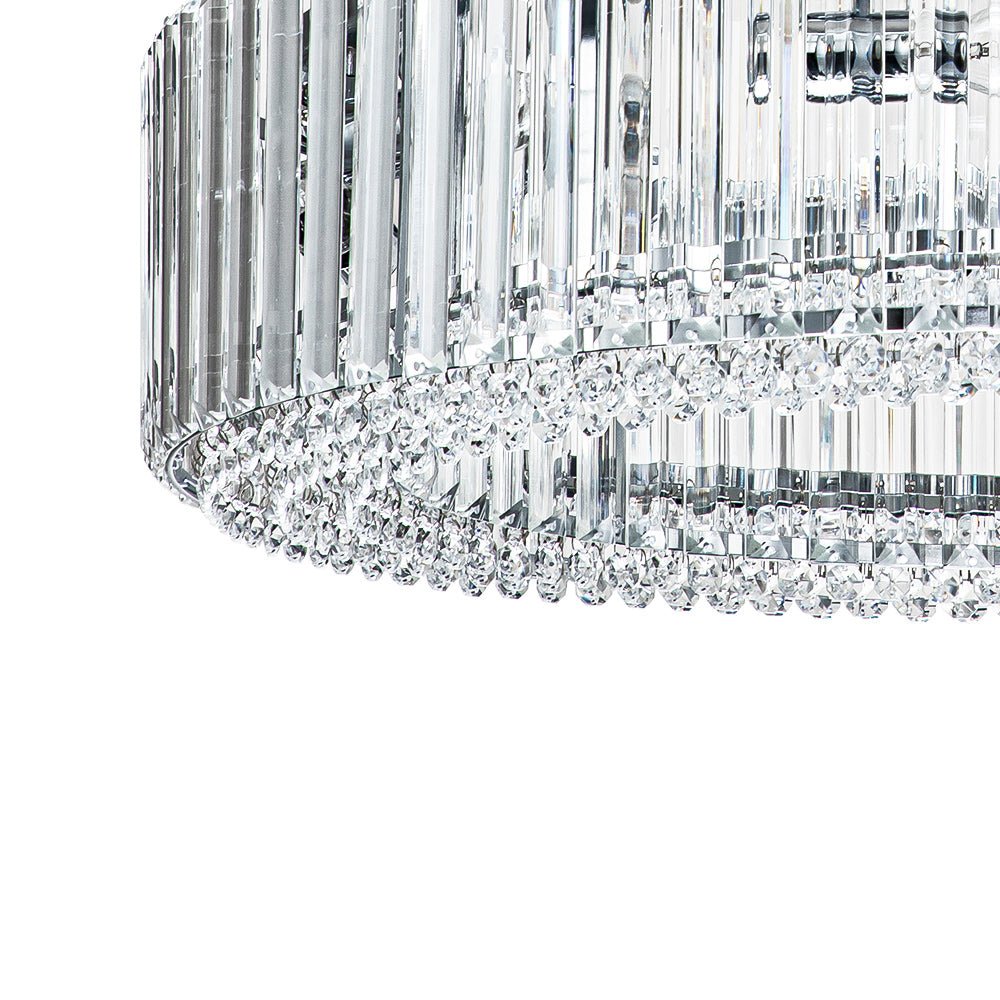 8-Light Round Drum Crystal Chandelier