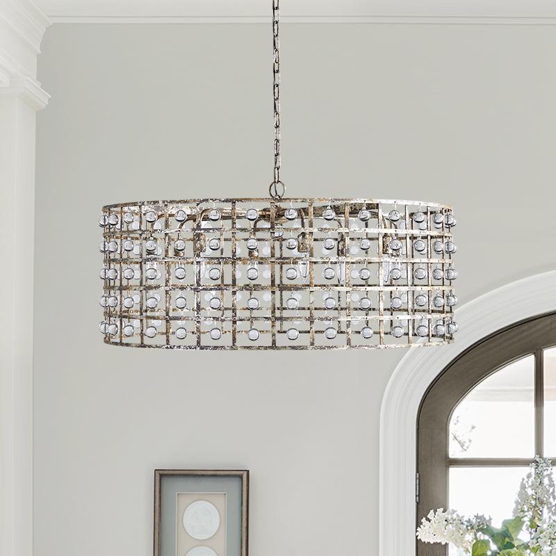 Glass Ball Drum Chandelier | 6 or 8 Lights