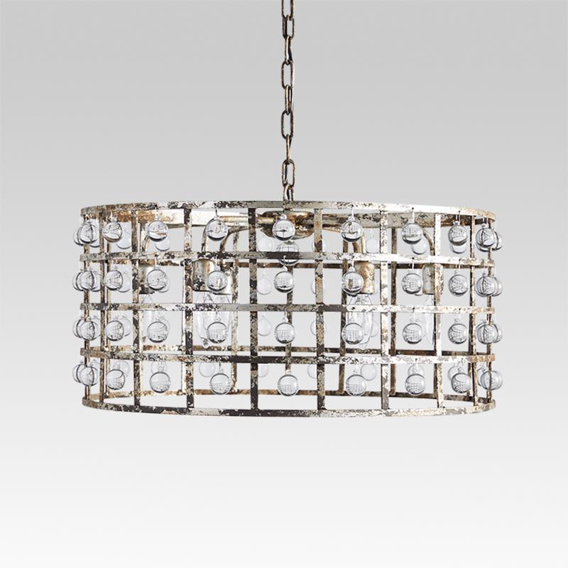 Glass Ball Drum Chandelier | 6 or 8 Lights