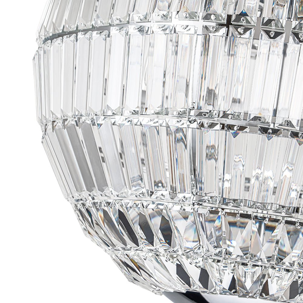 6-Light Crystal Globe Chandelier - Chrome