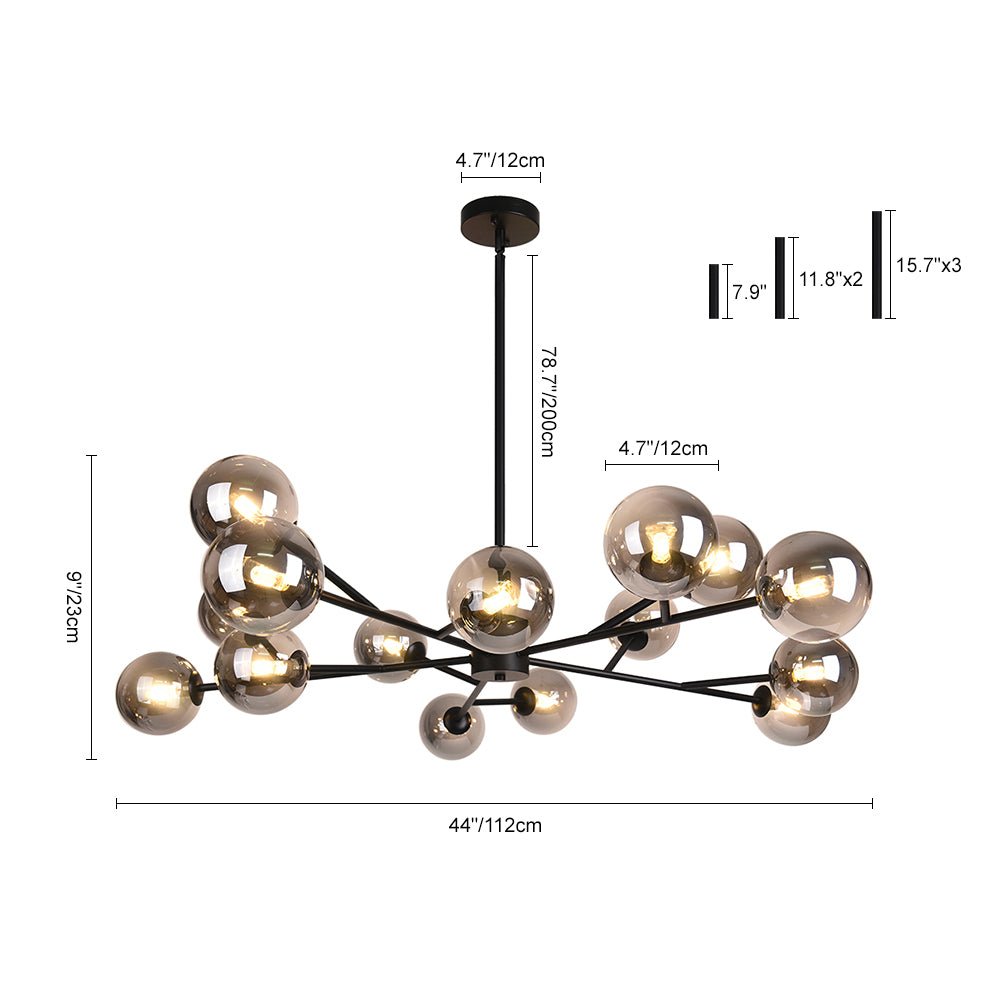 15-Light Branching Bubble Chandelier | 2 Colours