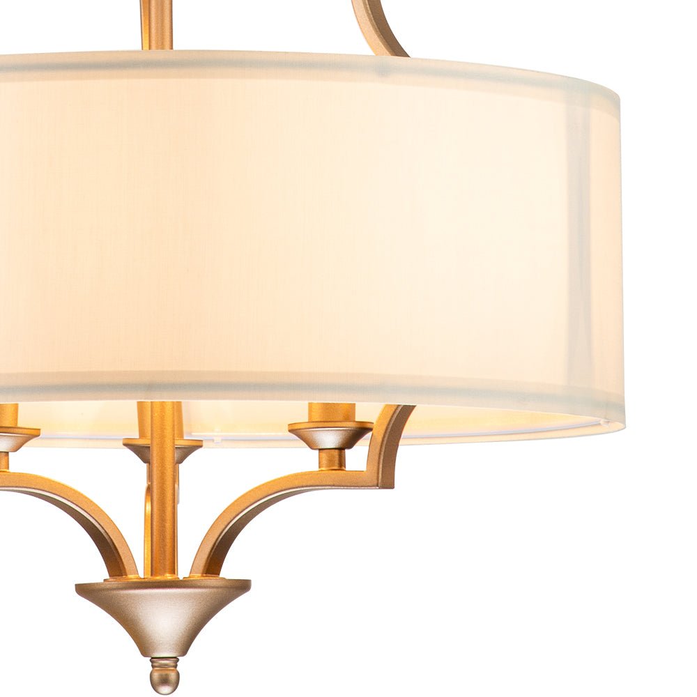 3-Light Mid-Century Drum Chandelier
