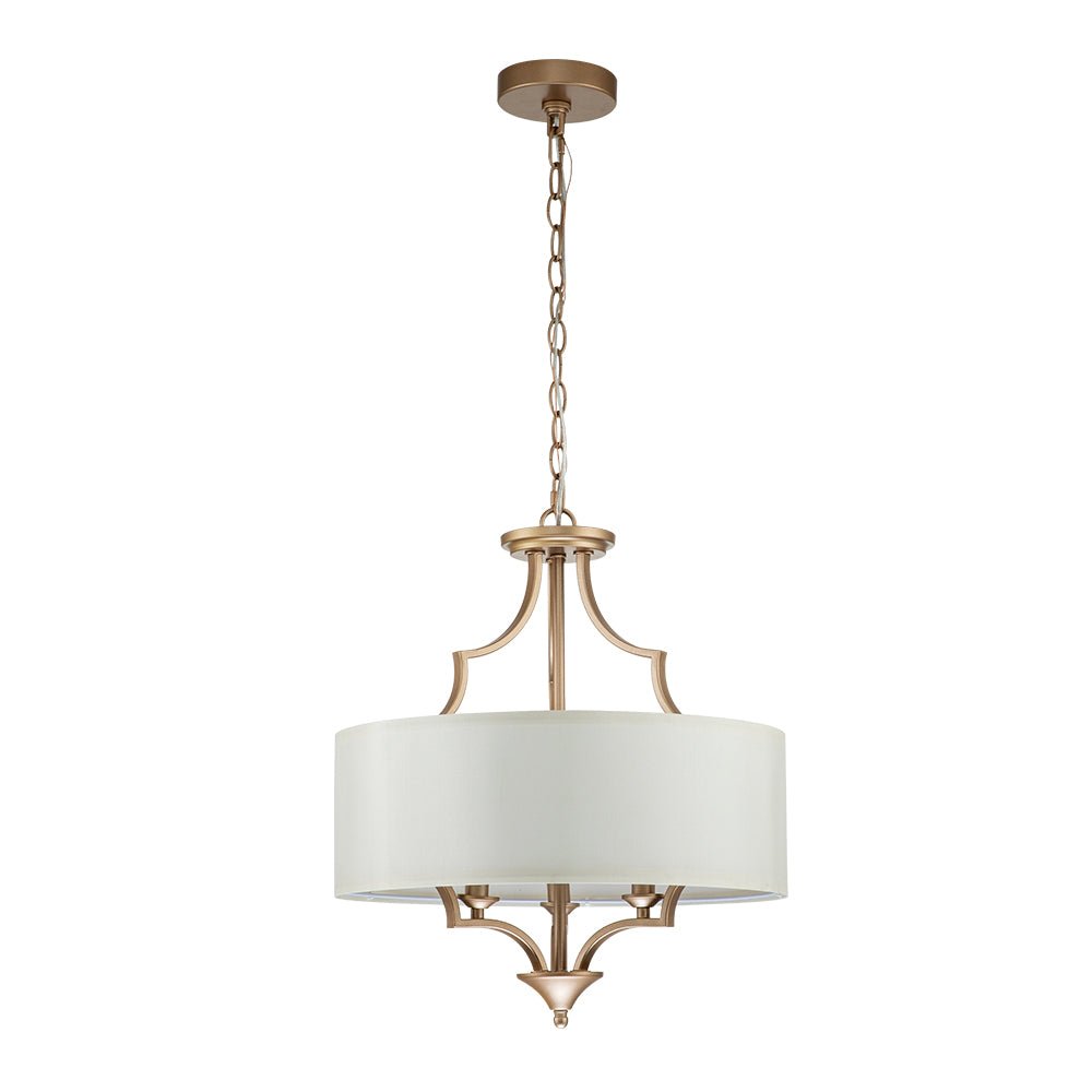 3-Light Mid-Century Drum Chandelier
