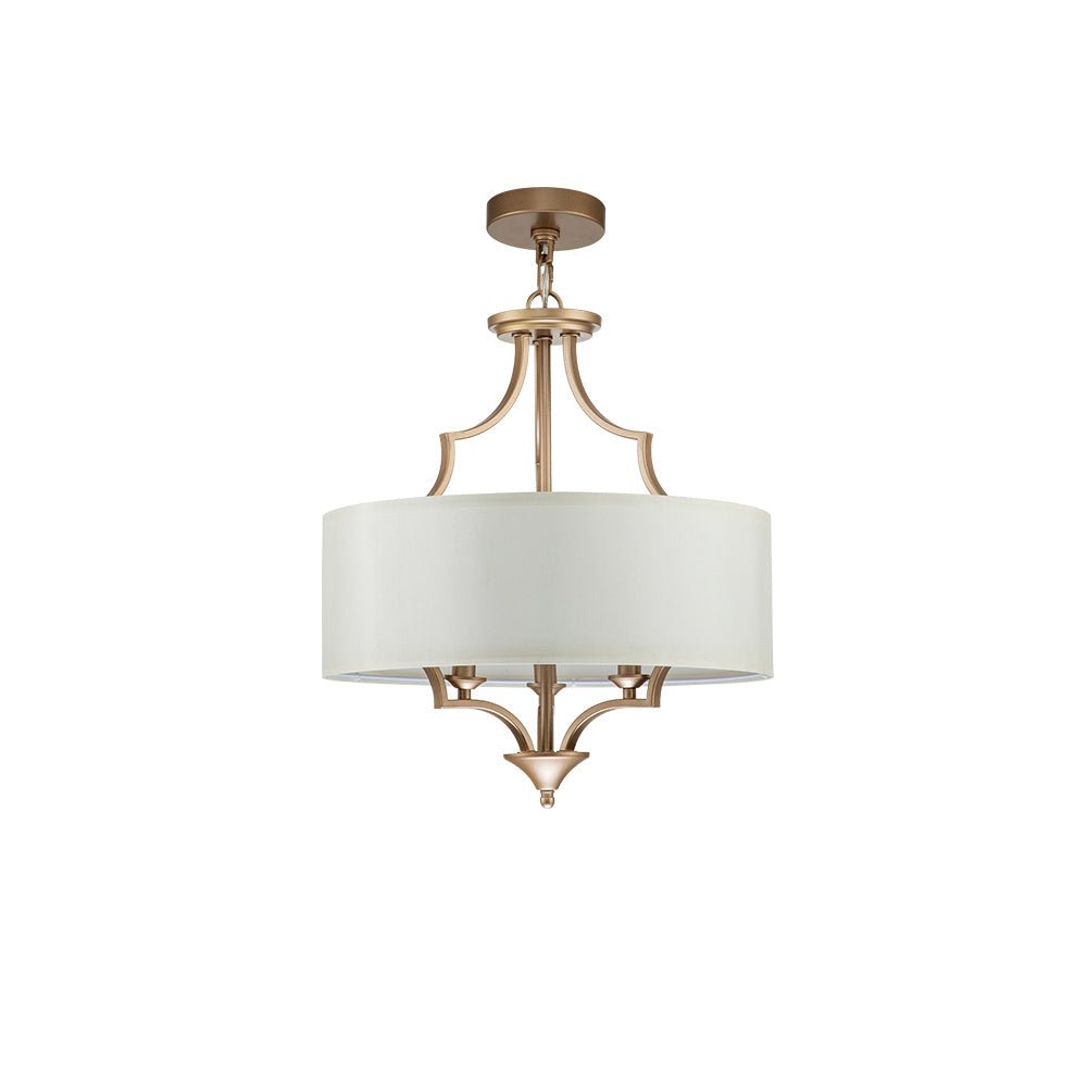 3-Light Mid-Century Drum Chandelier