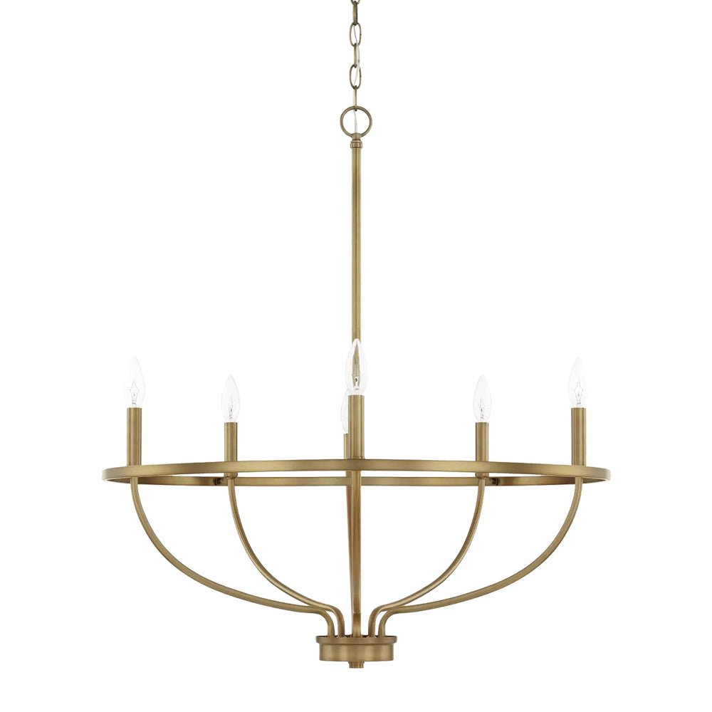 6-Light Curved Candle Chandelier | 2 Colours