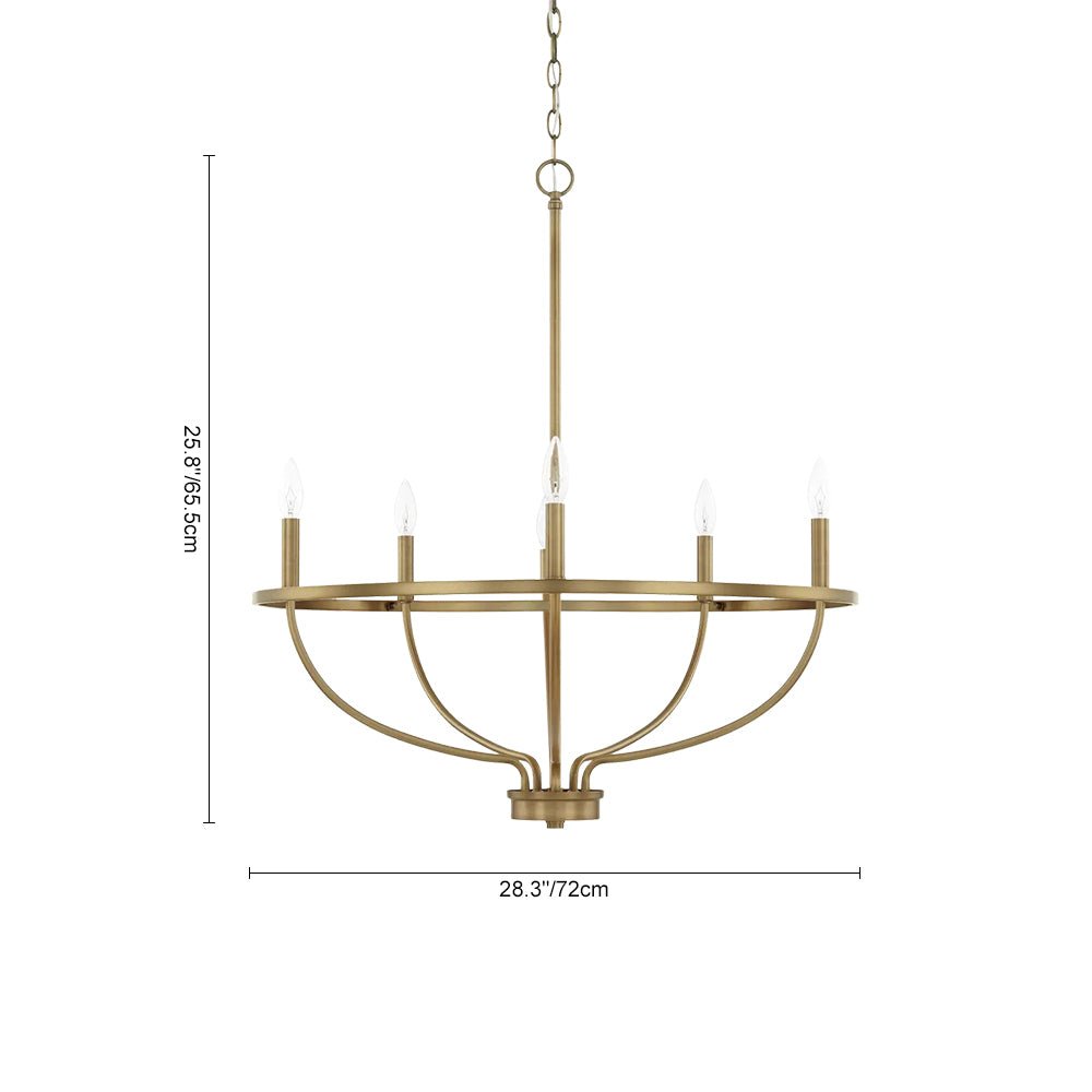 6-Light Curved Candle Chandelier | 2 Colours