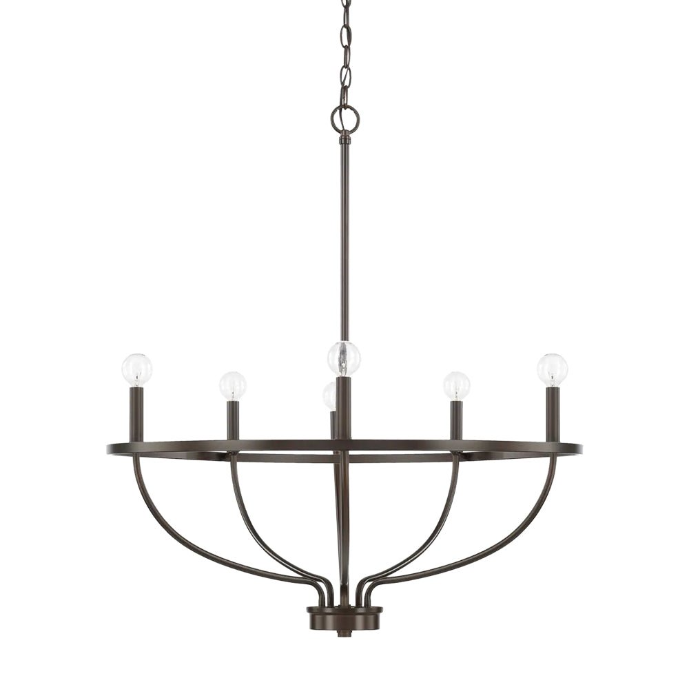 6-Light Curved Candle Chandelier | 2 Colours