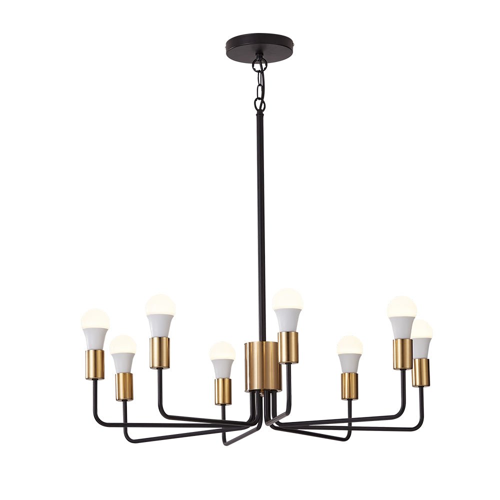 8-Light Black & Gold Sputnik Chandelier