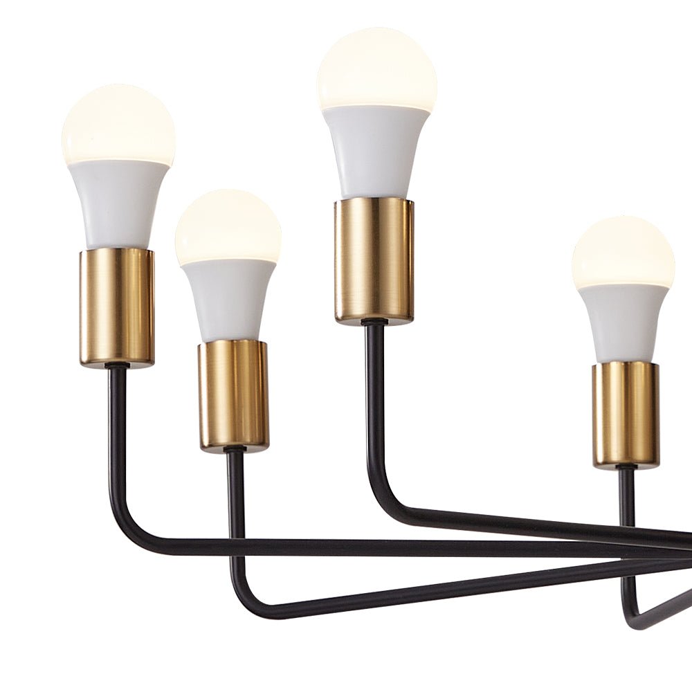 8-Light Black & Gold Sputnik Chandelier