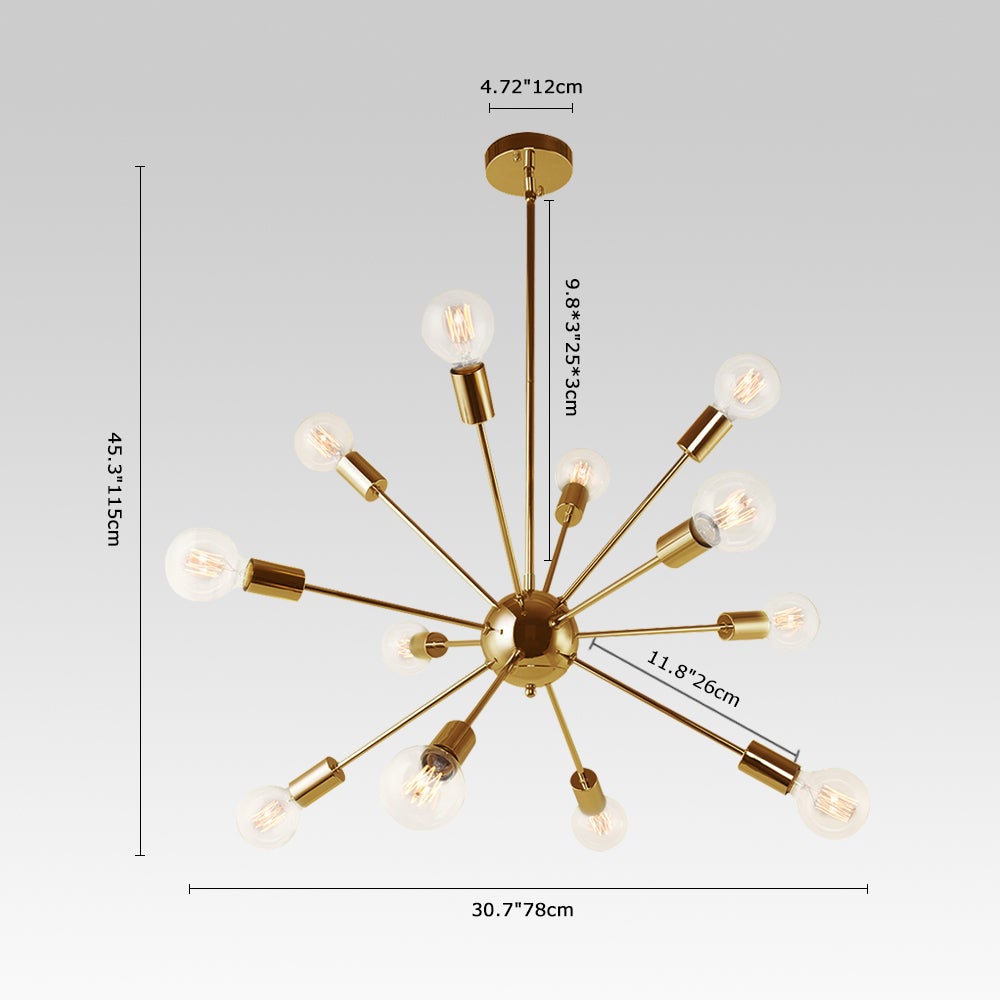 12-Light Sputnik Chandelier | 3 Colours