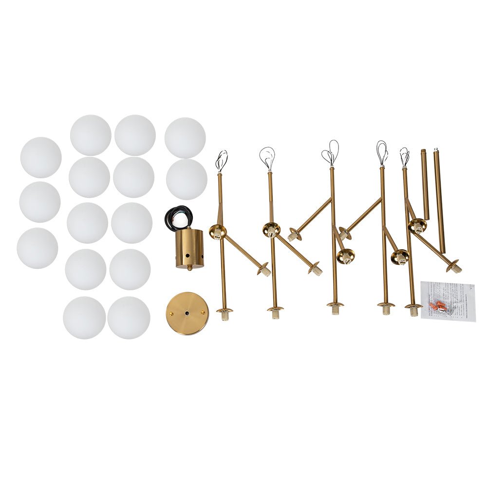 15-Light Globe Linear Chandelier | 2 Colours