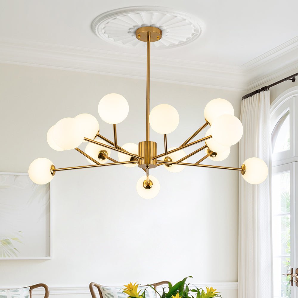 15-Light Globe Linear Chandelier | 2 Colours
