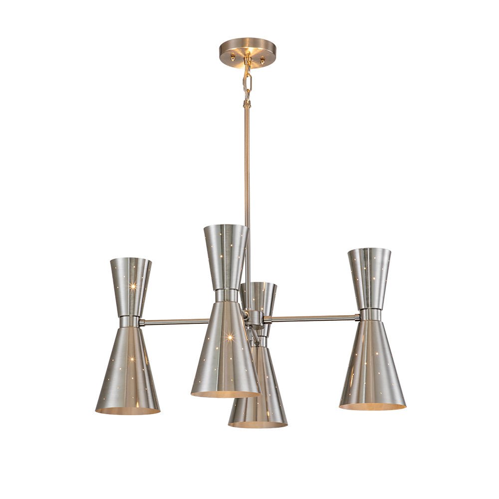8-Light Hourglass Nickel Chandelier