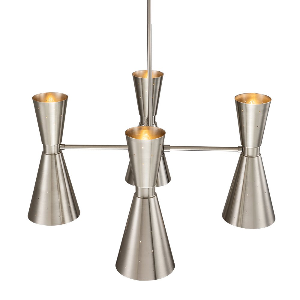 8-Light Hourglass Nickel Chandelier