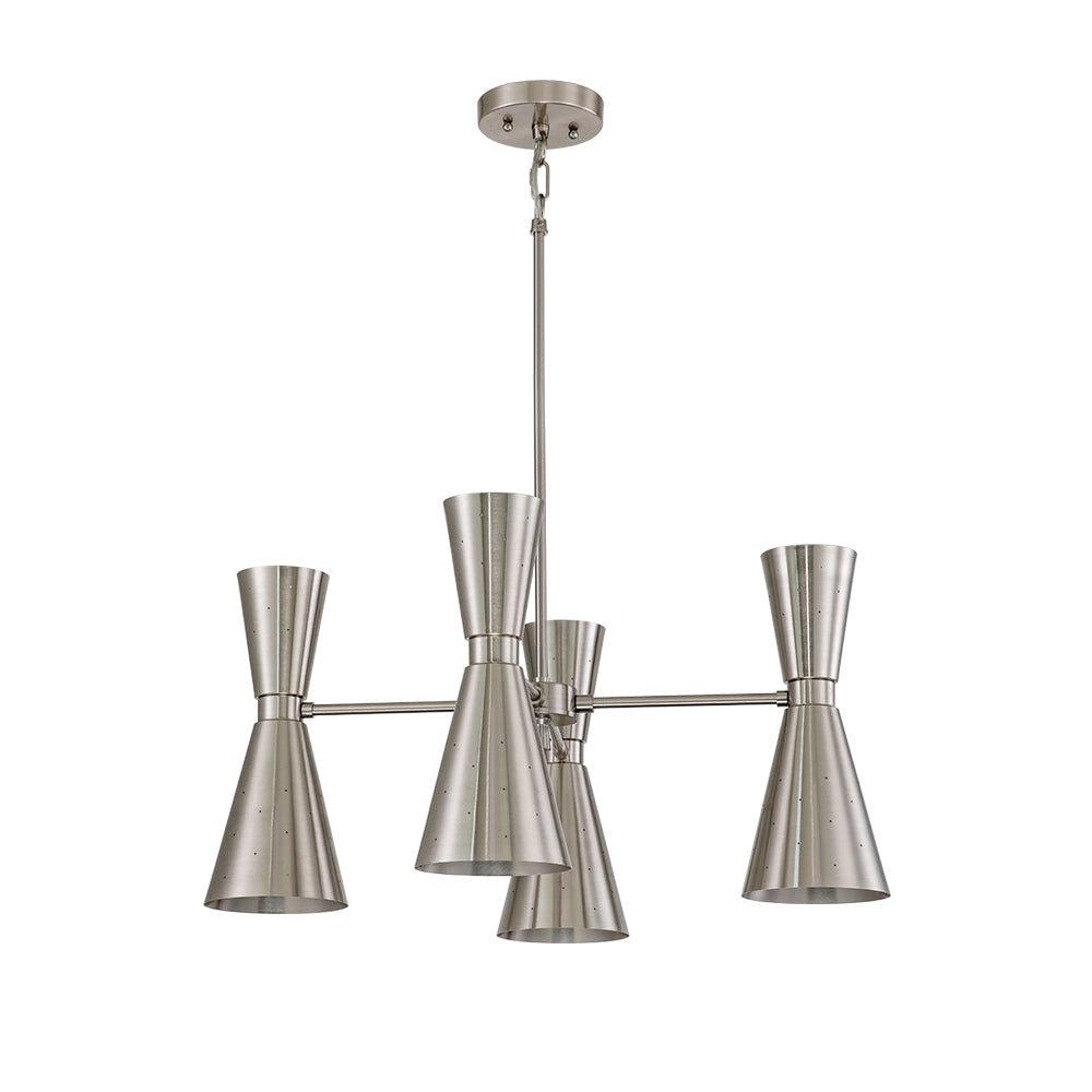 8-Light Hourglass Nickel Chandelier
