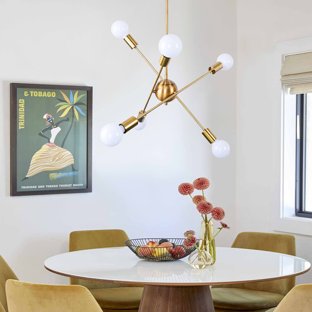6-Light Metal Sputnik Chandelier | 3 Colours