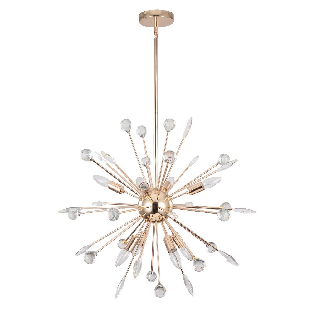 8/9-Light Sputnik Chandelier with Crystal Accents
