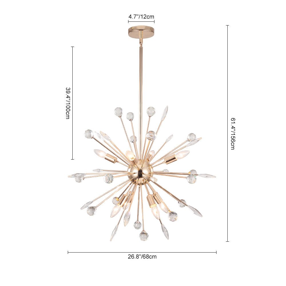 8/9-Light Sputnik Chandelier with Crystal Accents