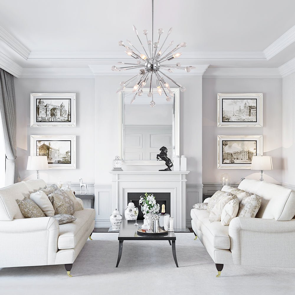 8/9-Light Sputnik Chandelier with Crystal Accents
