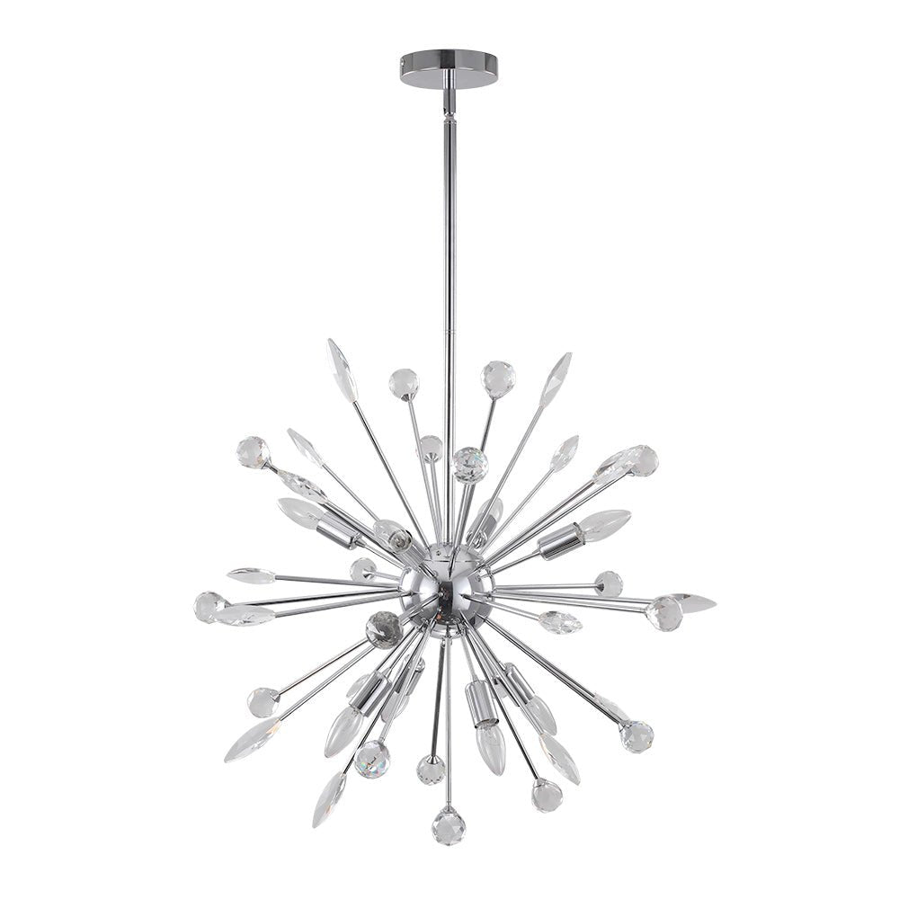 8/9-Light Sputnik Chandelier with Crystal Accents