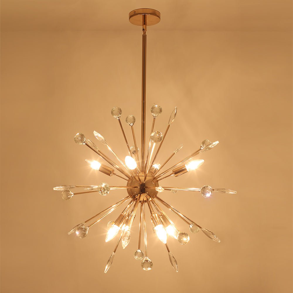 8/9-Light Sputnik Chandelier with Crystal Accents