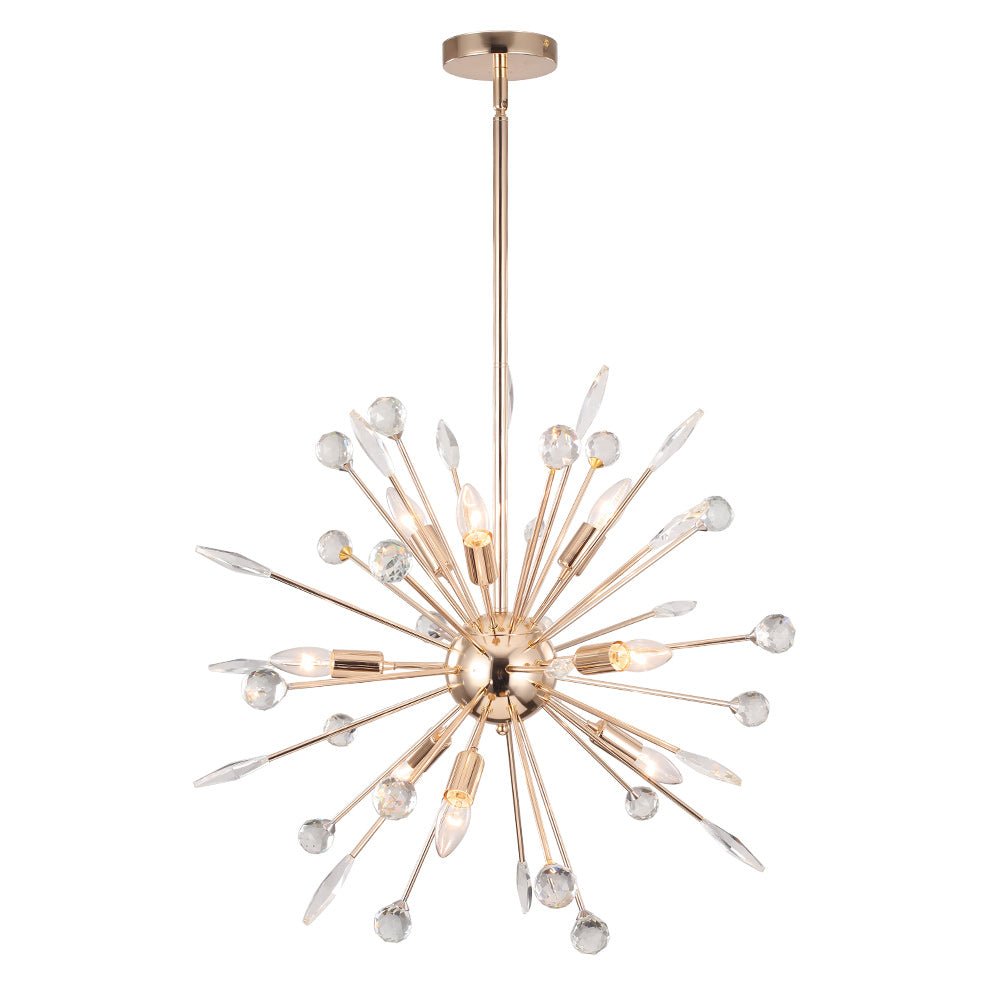 8/9-Light Sputnik Chandelier with Crystal Accents