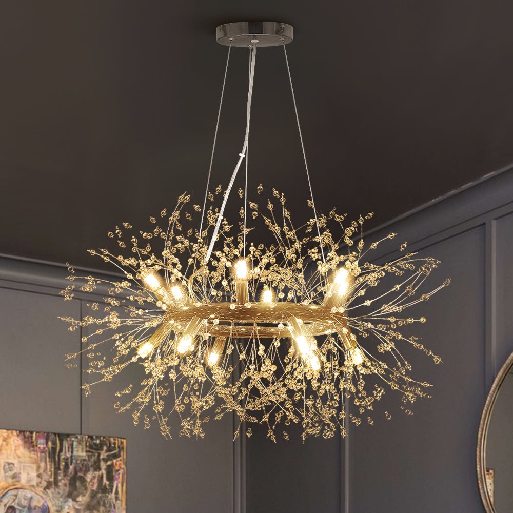 12-Light Crystal Firework Dandelion Chandelier