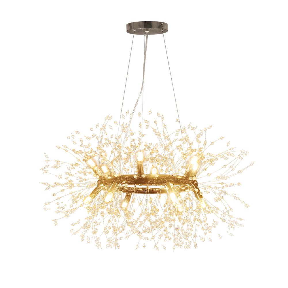 12-Light Crystal Firework Dandelion Chandelier