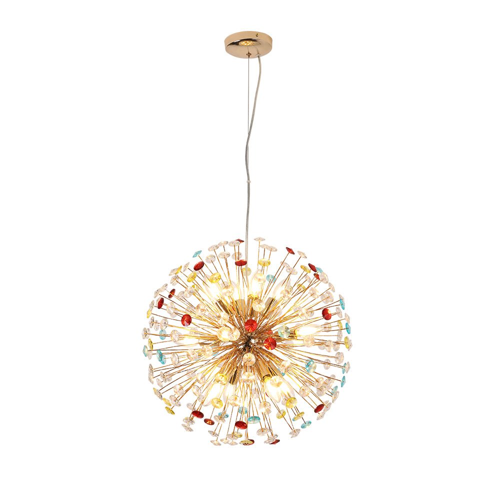 12-Light Colorful Dandelion Firework Chandelier