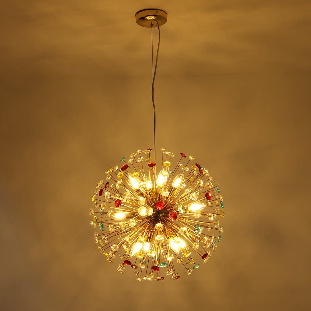 12-Light Colorful Dandelion Firework Chandelier