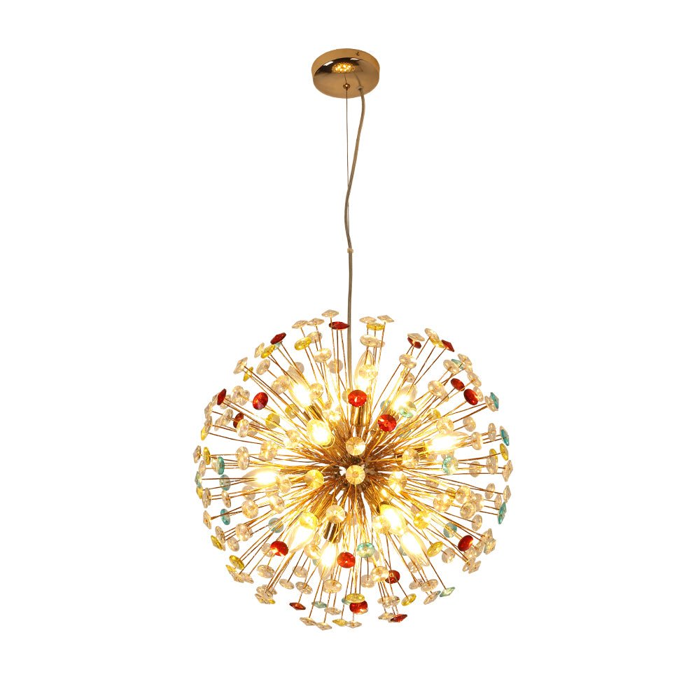 12-Light Colorful Dandelion Firework Chandelier