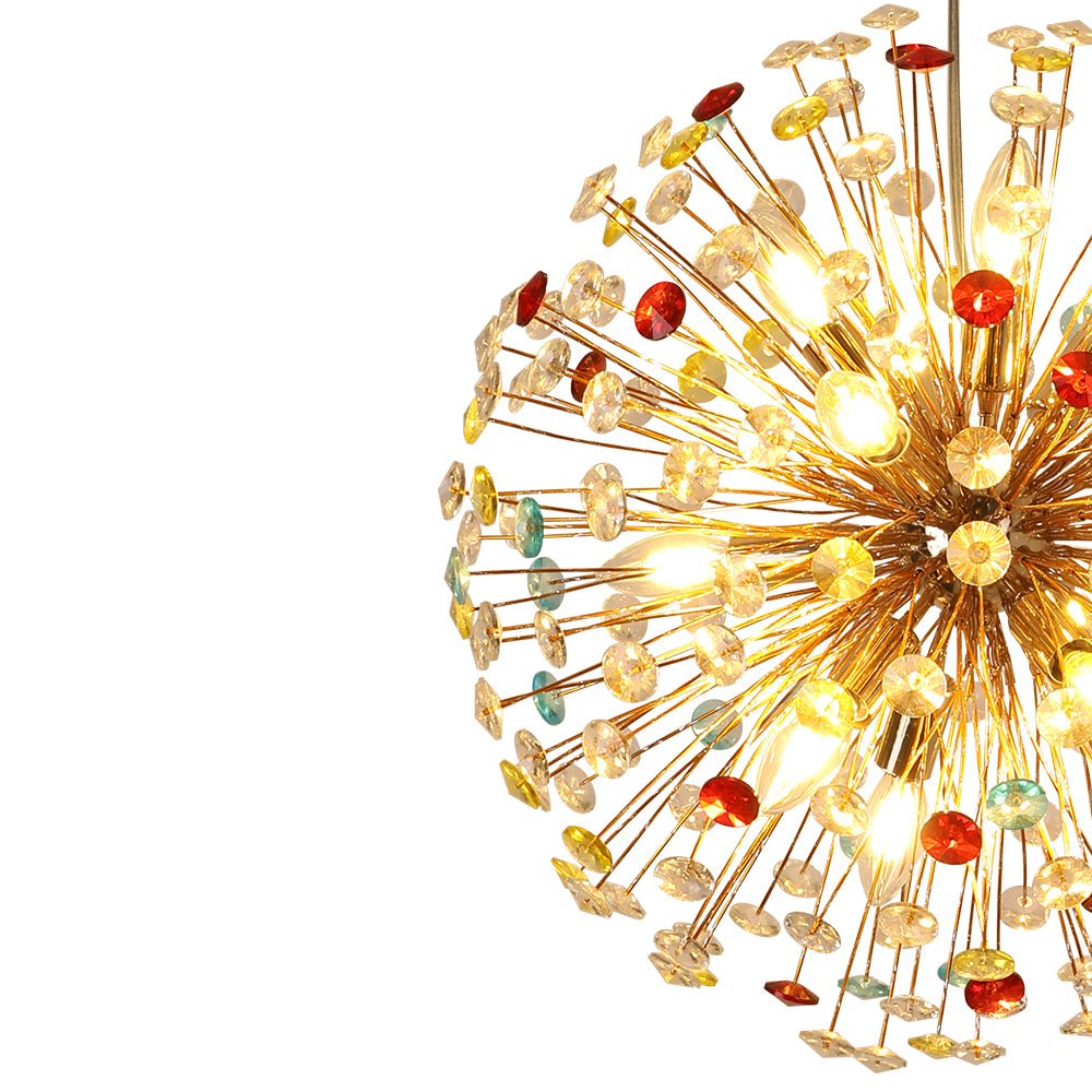12-Light Colorful Dandelion Firework Chandelier