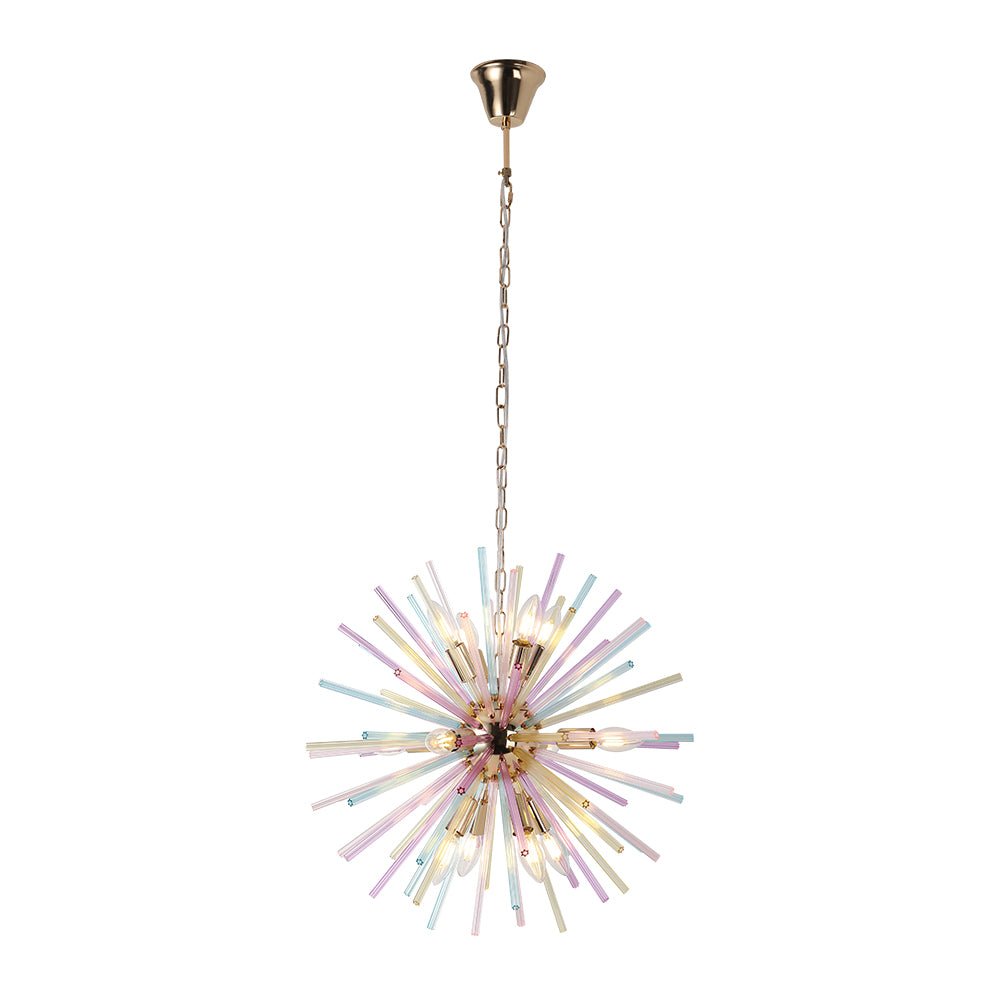 12-Light Rainbow Sputnik Starburst Chandelier