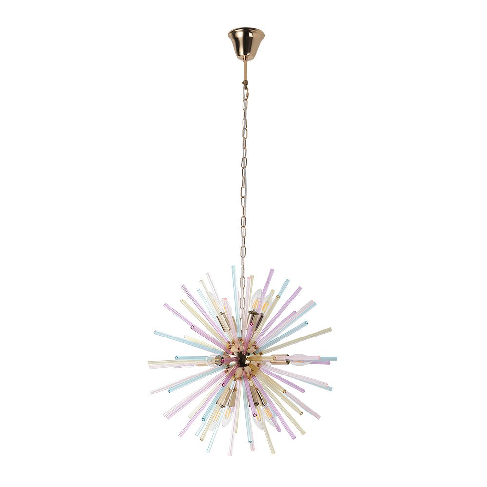 12-Light Rainbow Sputnik Starburst Chandelier