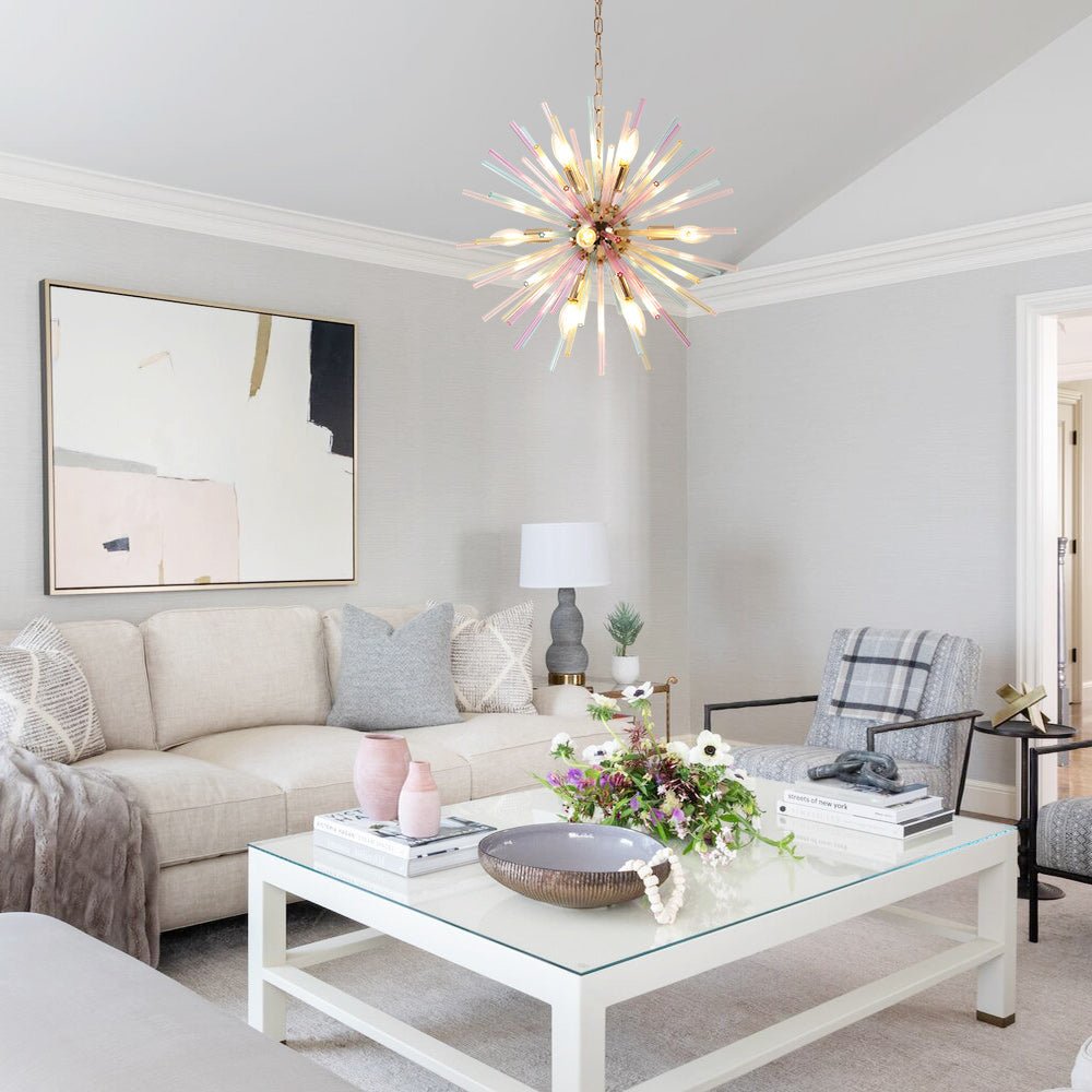 12-Light Rainbow Sputnik Starburst Chandelier