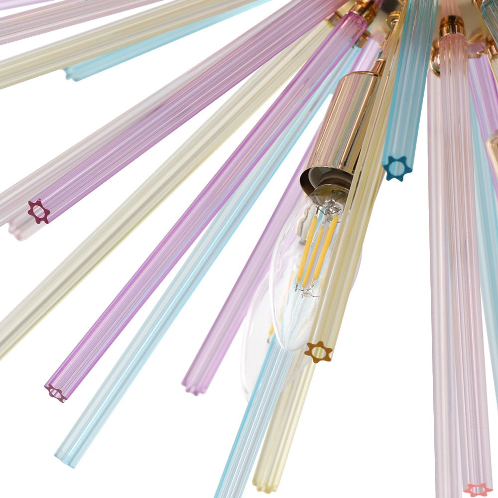 12-Light Rainbow Sputnik Starburst Chandelier