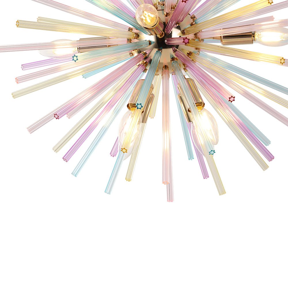 12-Light Rainbow Sputnik Starburst Chandelier