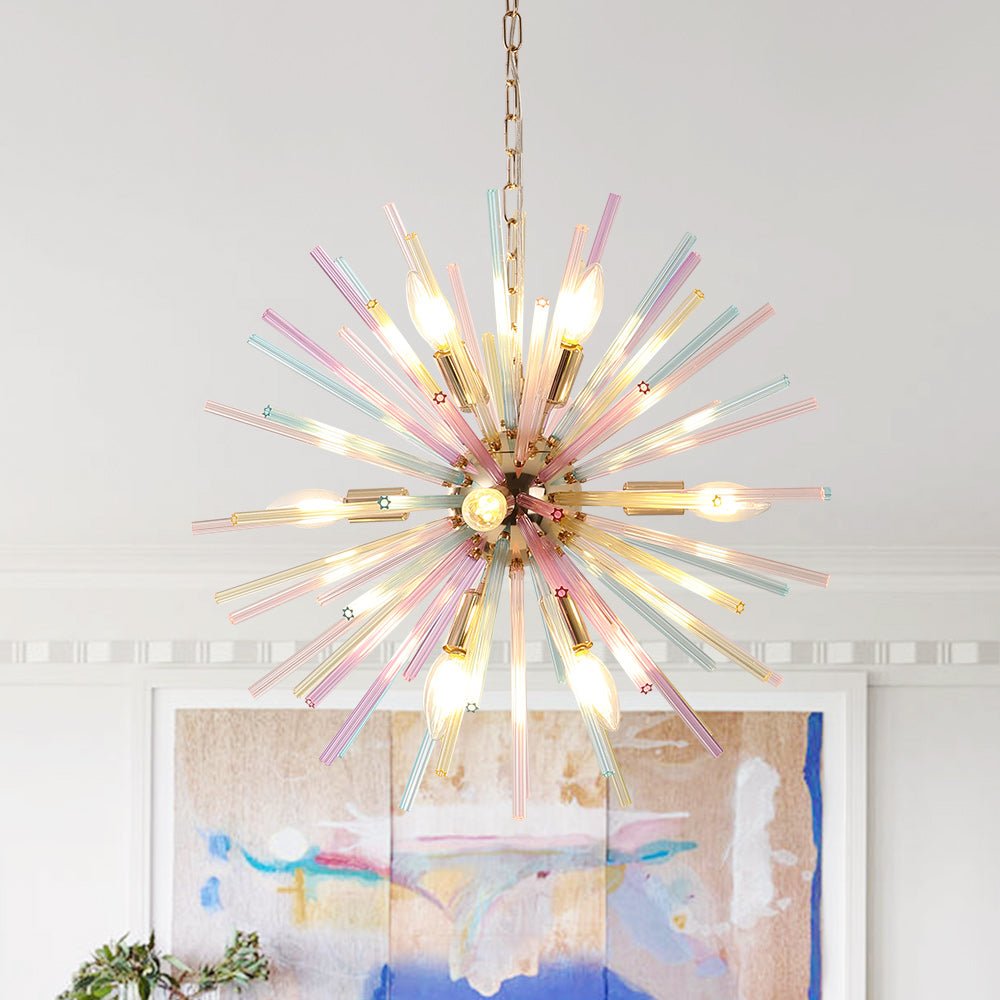 12-Light Rainbow Sputnik Starburst Chandelier