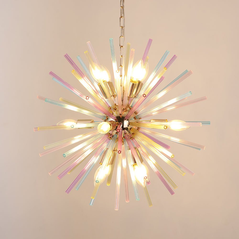 12-Light Rainbow Sputnik Starburst Chandelier