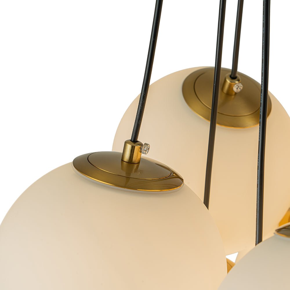 13-Light Glass Bubble Cluster Chandelier - Brass