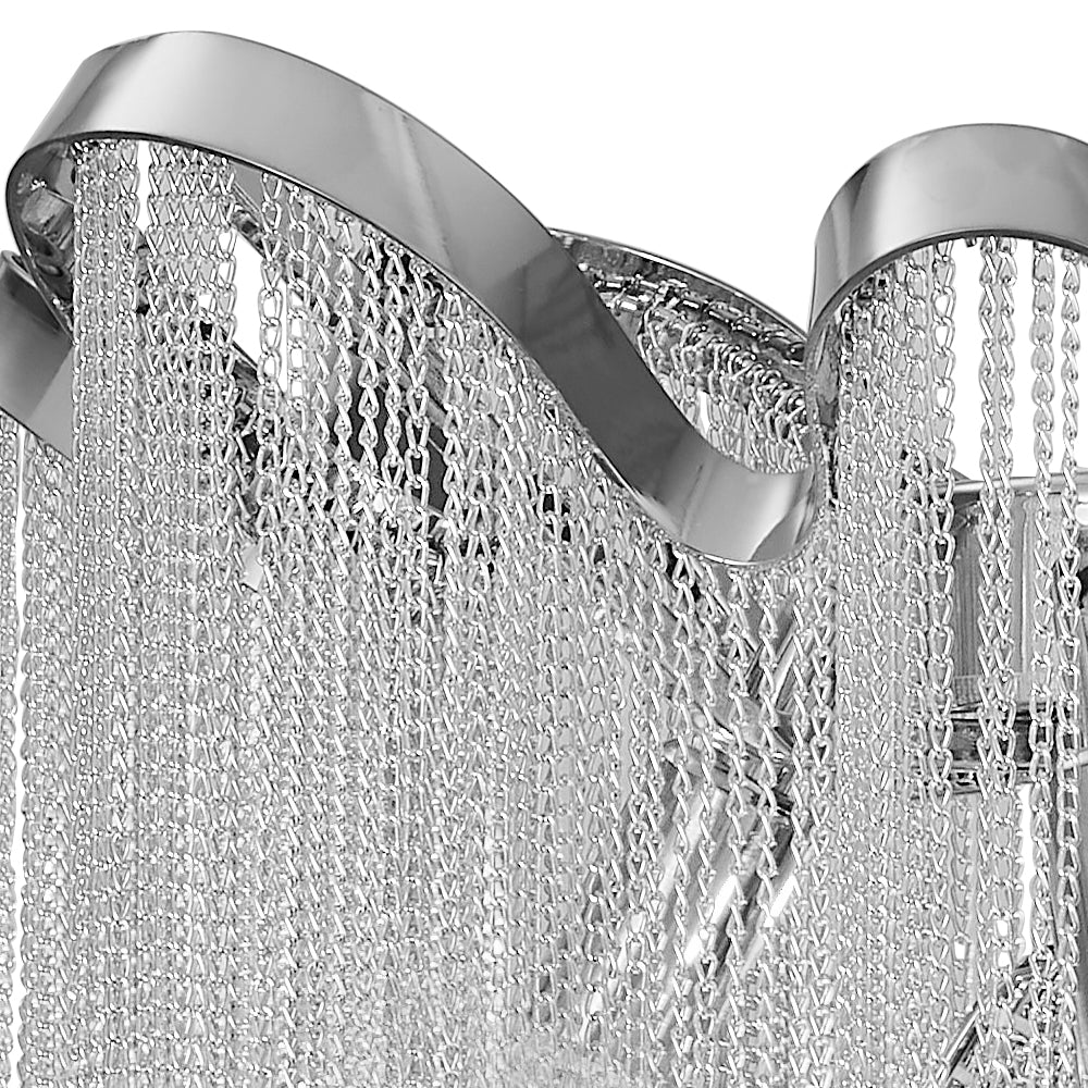 4-Light Chrome Tassel Chain Chandelier
