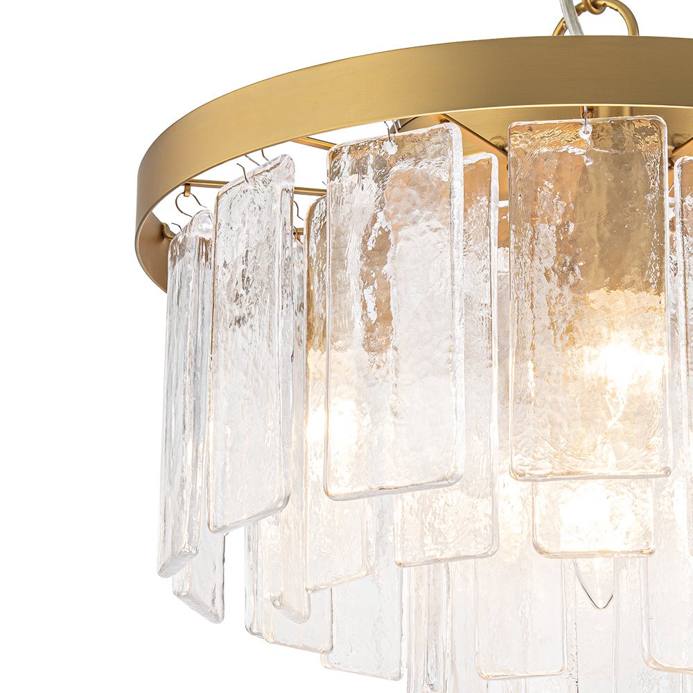 5-Light Tiered Drum Water Glass Chandelier