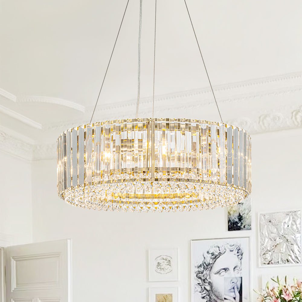 6-Light Round Crystal Chandelier | 3 Colours