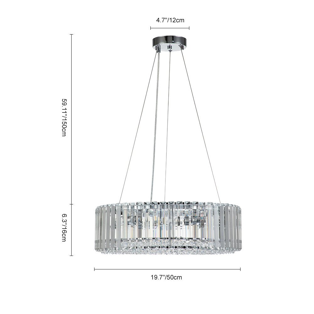 6-Light Round Crystal Chandelier | 3 Colours